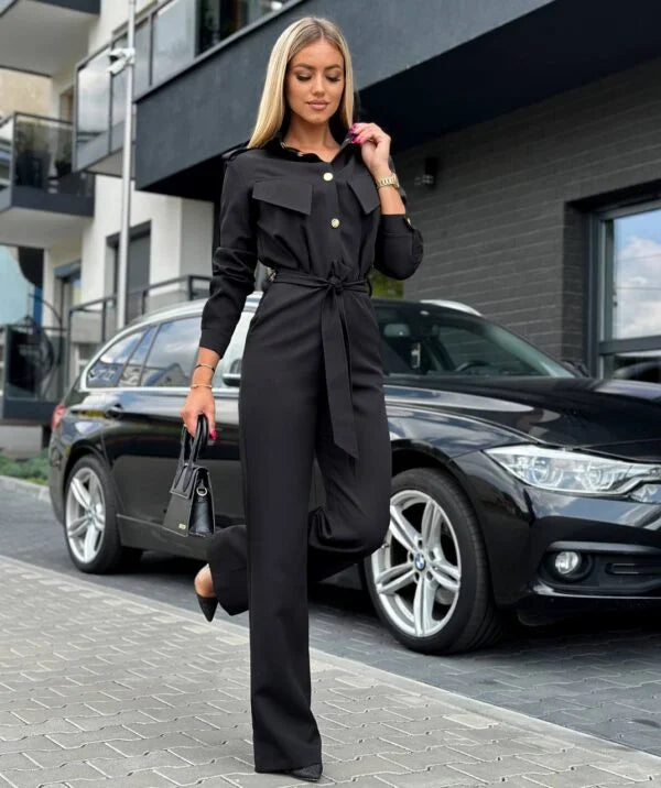Jumpsuit with decorative snaps