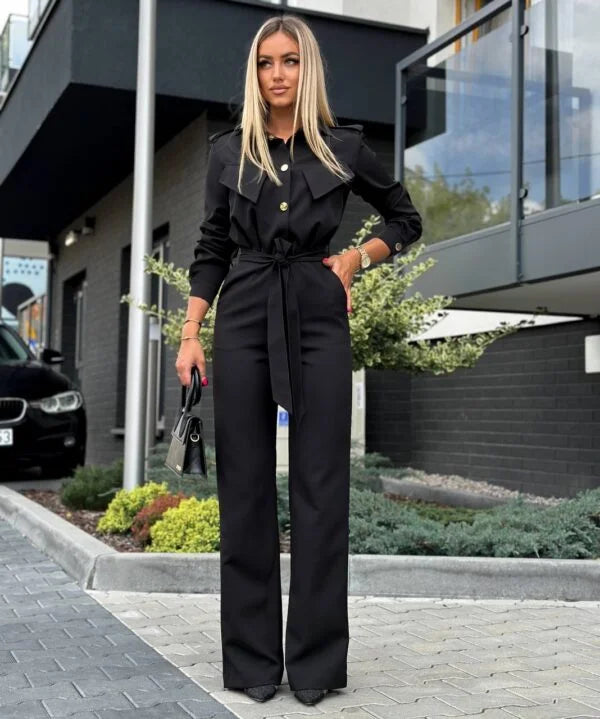 Jumpsuit with decorative snaps