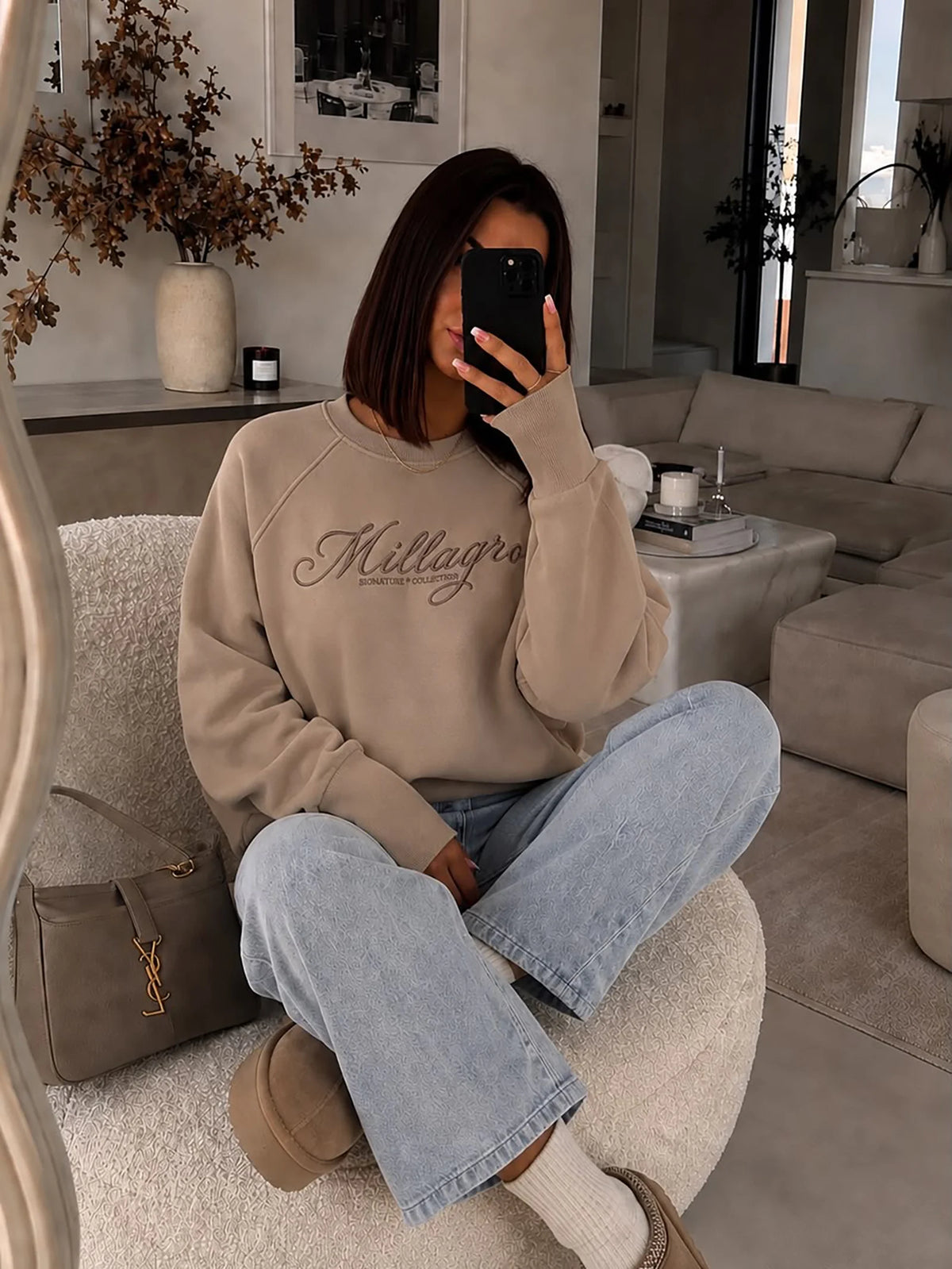 Bluza Millagro Signature beżowa